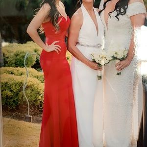 form-fitting red formal size 2 dress
